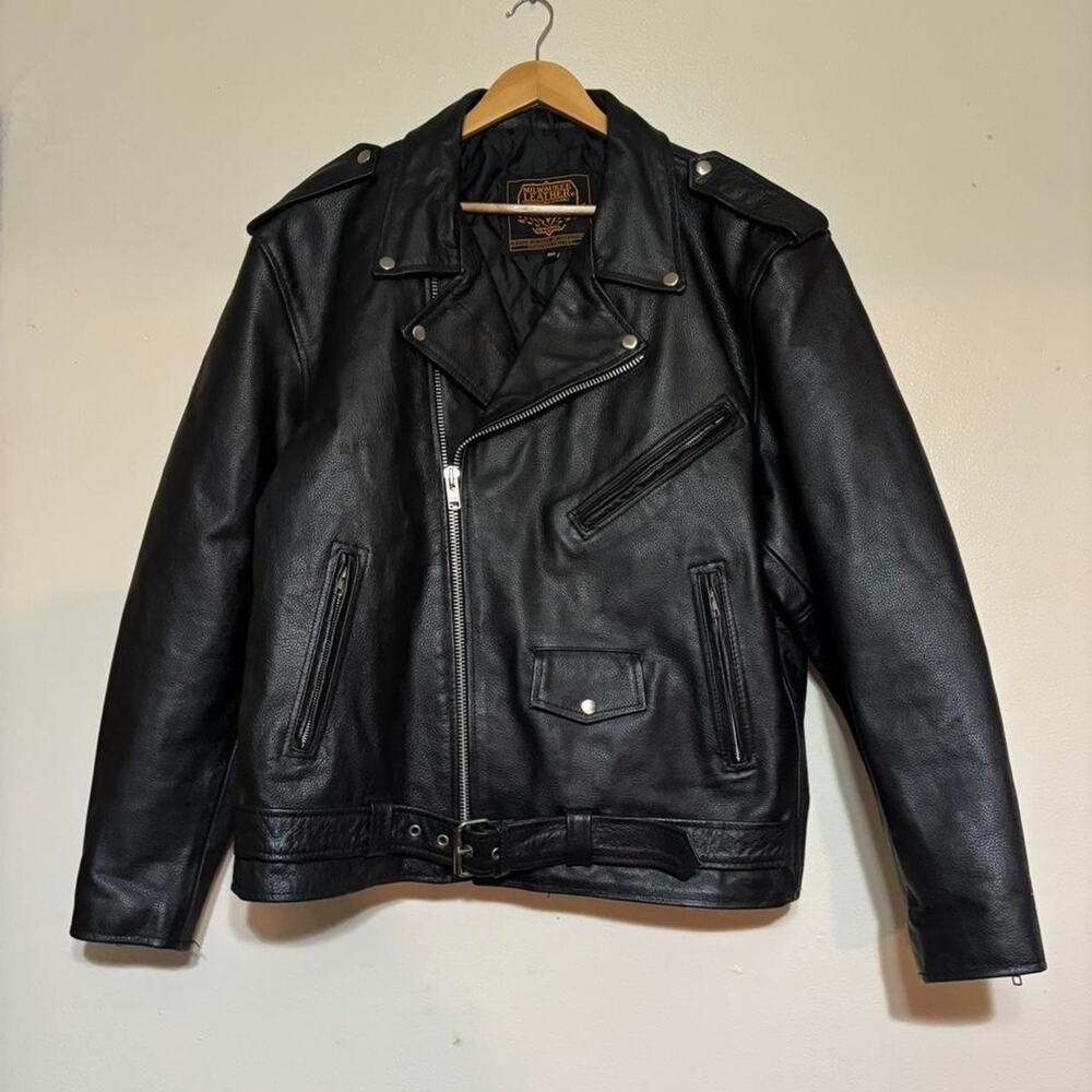 Vintage Milwaukee Leather Biker Style Bomber Leather Jacket Size Men’s 3XL